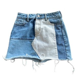 Pacsun jean mini skirt 2 tone size‎ 24